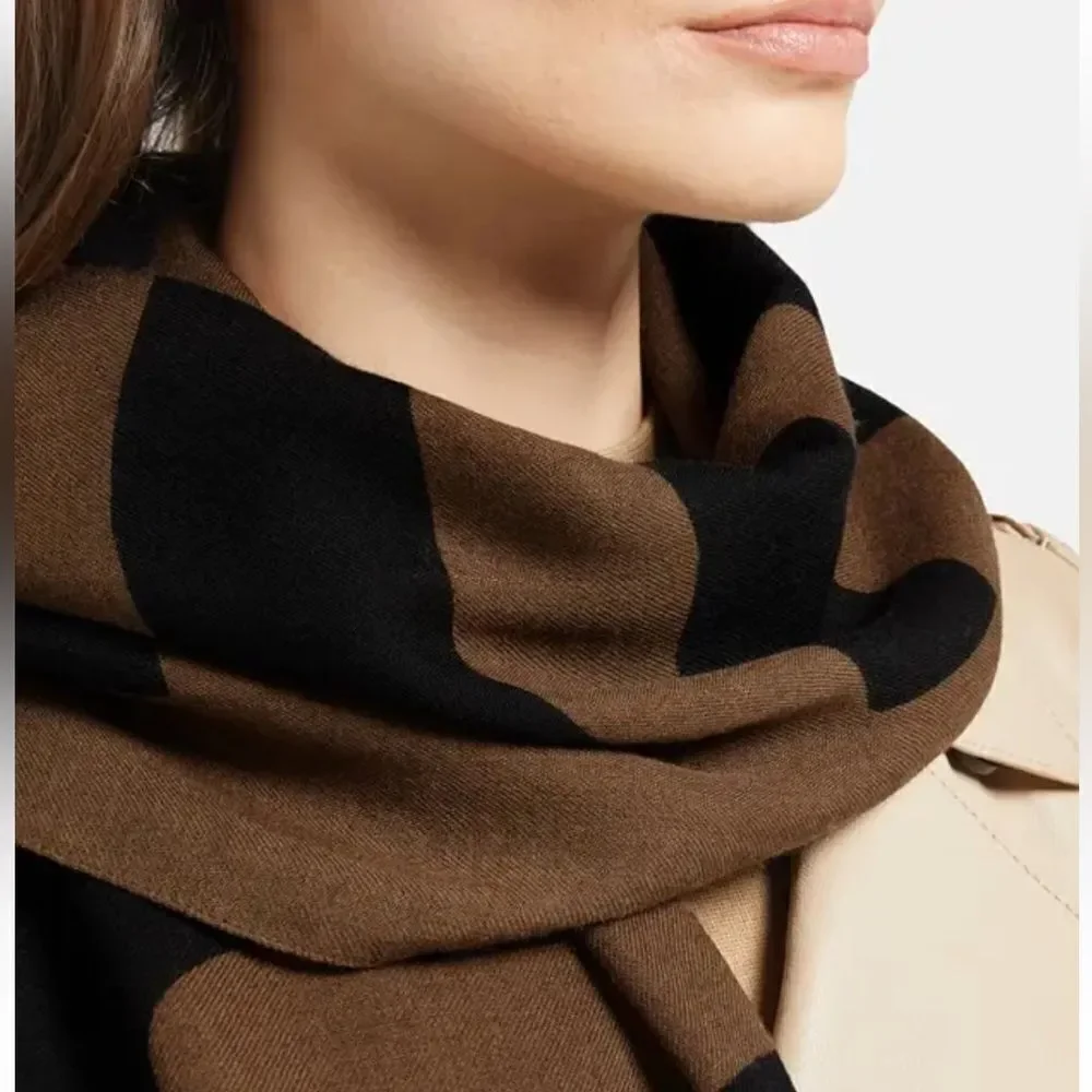 NWT Moschino scarf 50118M5134 COL 019 Wool Brown shawl stole $ 330.00